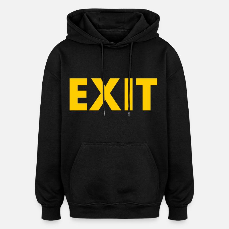 Exit - Oversized Unisex Hoodie - black
