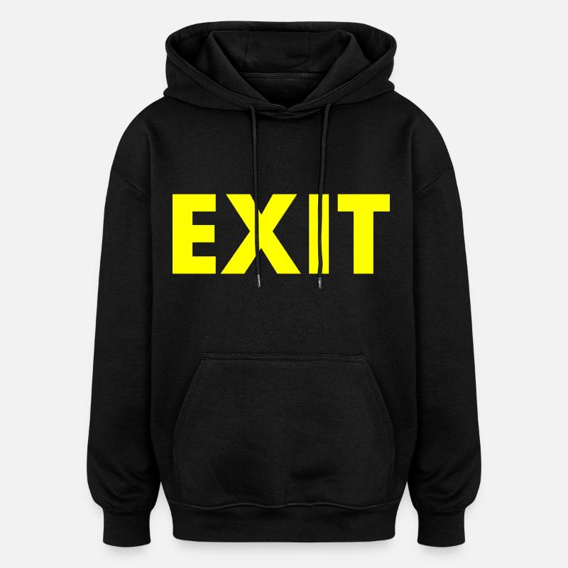 Exit - Sweat à capuche oversize unisexe - noir
