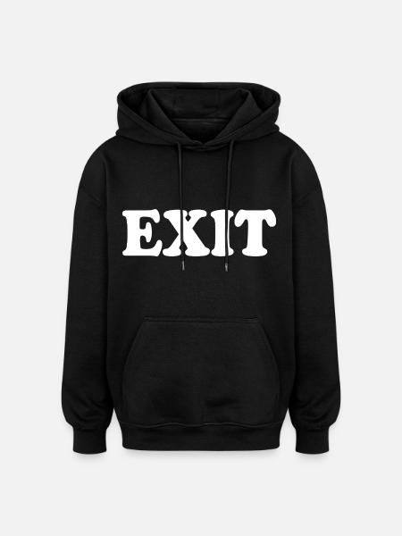 Exit - Sweat à capuche oversize unisexe - noir