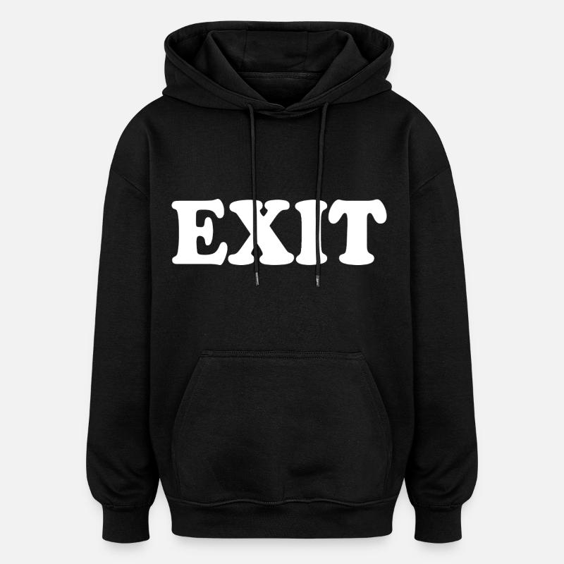 Exit - Sweat à capuche oversize unisexe - noir