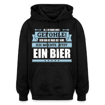 Lustiger Trinkspruch - Oversized Unisex Hoodie - Schwarz - Vorne - Noah (186cm)