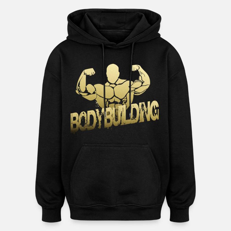 Musculation - Sweat à capuche oversize unisexe - noir