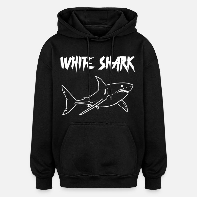 Requin blanc - Sweat à capuche oversize unisexe - noir