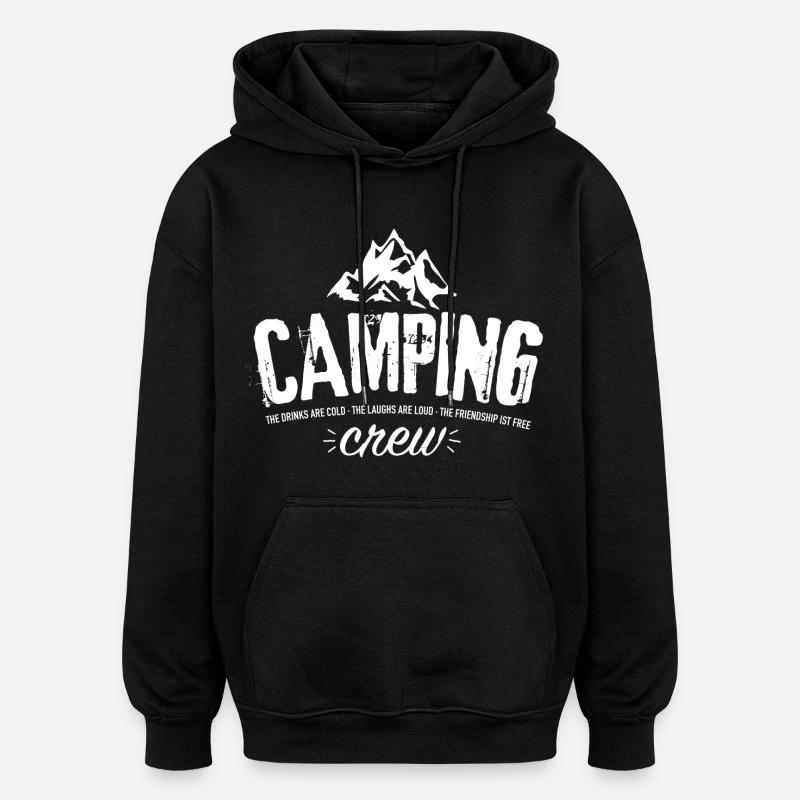 Camping | CampingLifeVan | AventureCampingTrip - Sweat à capuche oversize unisexe - noir