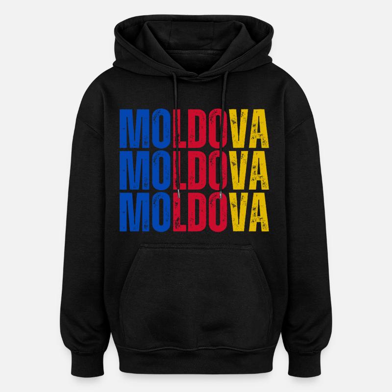 Drapeau moldave, fierté moldave - Sweat à capuche oversize unisexe - noir