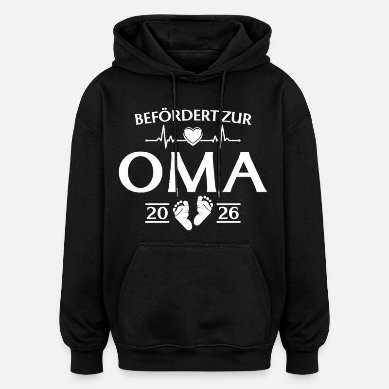 Großmutter 2026 - Befördert zur Oma - Oversized Unisex Hoodie - Schwarz