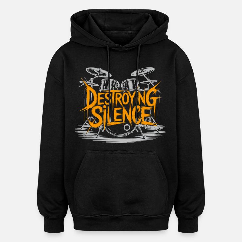 Drummer Drumset Design - Oversized Unisex Hoodie - black