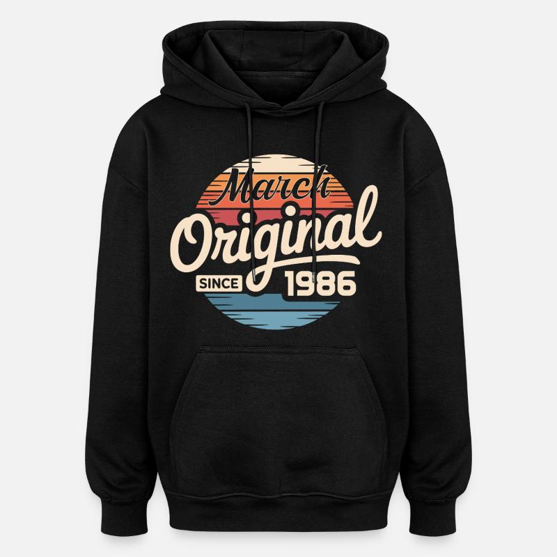 Légendaire depuis mars 1986 - Sweat à capuche oversize unisexe - noir