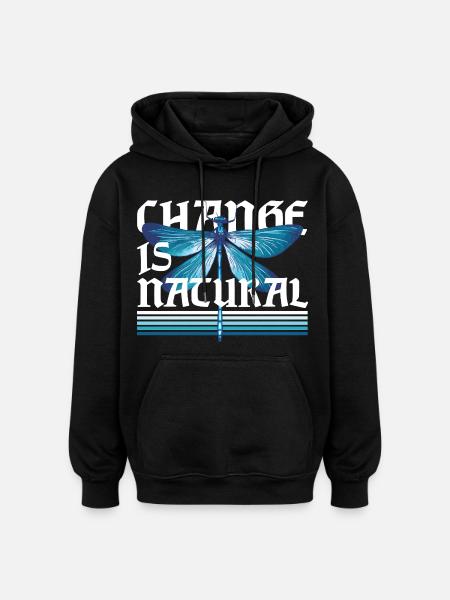 Libelle Libellen Change Is Natural - Oversized Unisex Hoodie - Schwarz