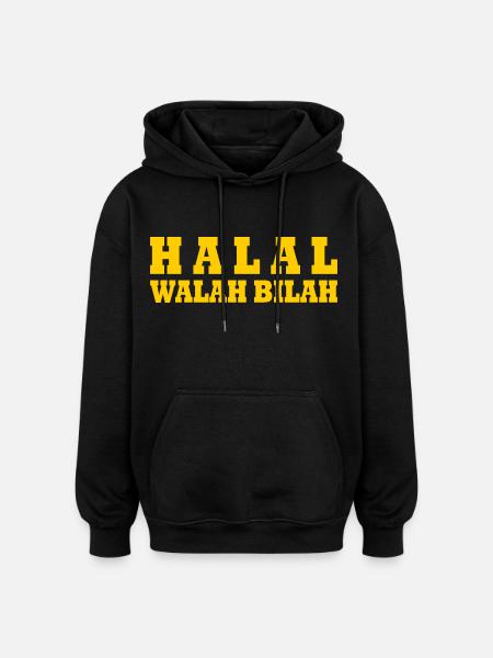 Halal walah bilah - Oversized Unisex Hoodie - black