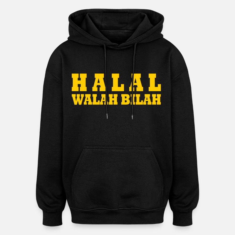 Halal walah bilah - Sweat à capuche oversize unisexe - noir