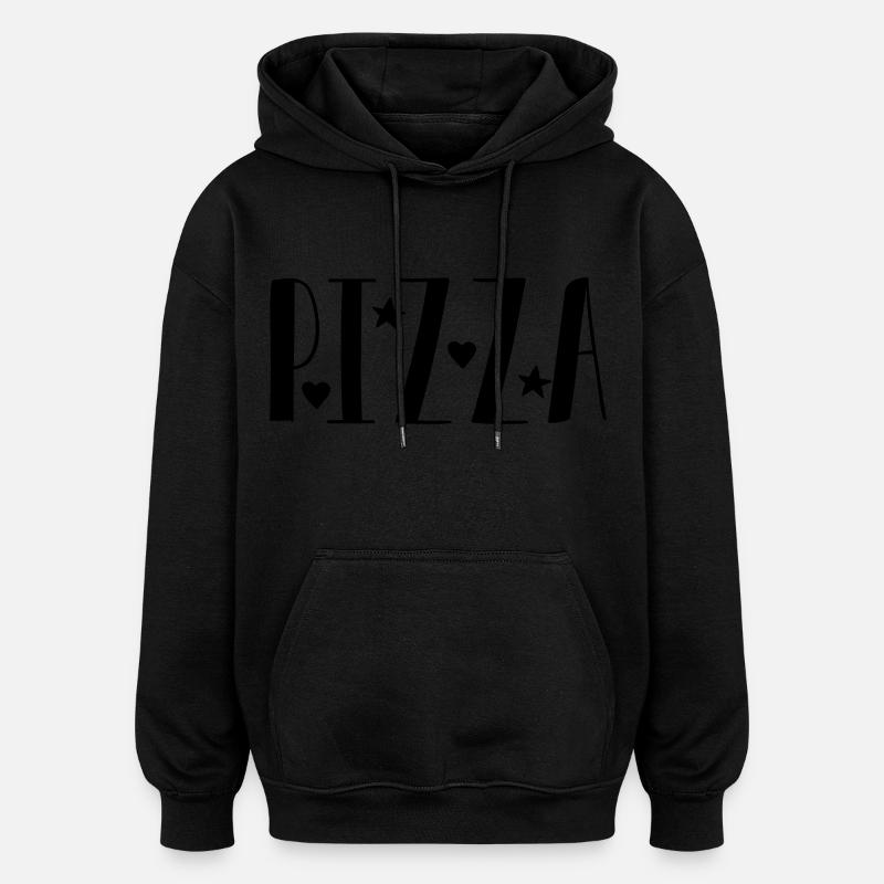 Einfach Pizza - Oversized Unisex Hoodie - Schwarz