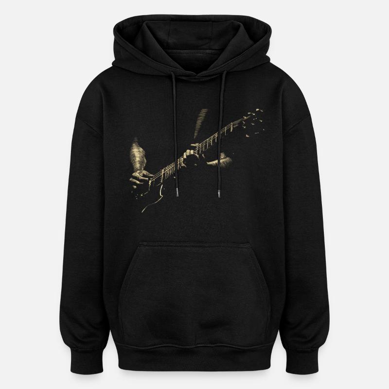 Guitarist - Sweat à capuche oversize unisexe - noir