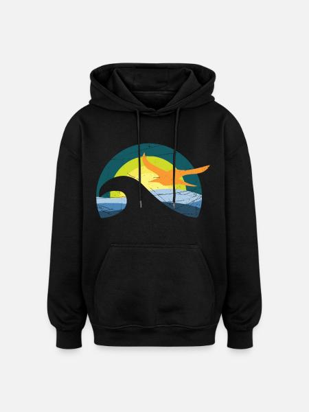 Möwe am Meer - Oversized Unisex Hoodie - Schwarz