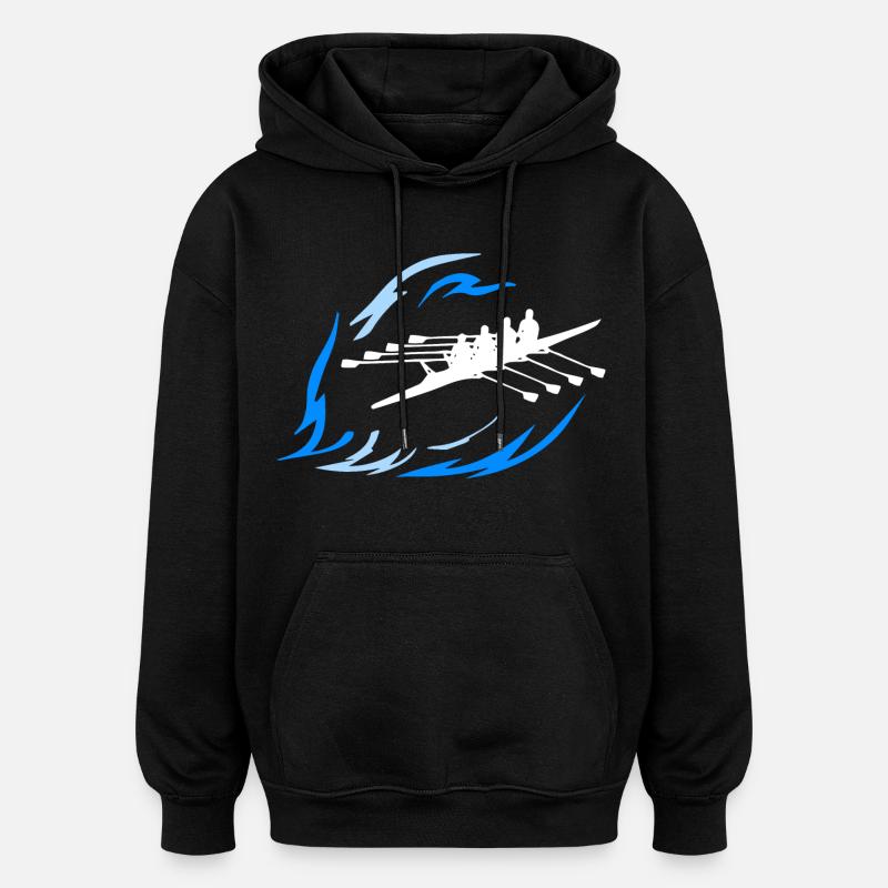 Rudersport - Doppel 4er - Oversized Unisex Hoodie - Schwarz