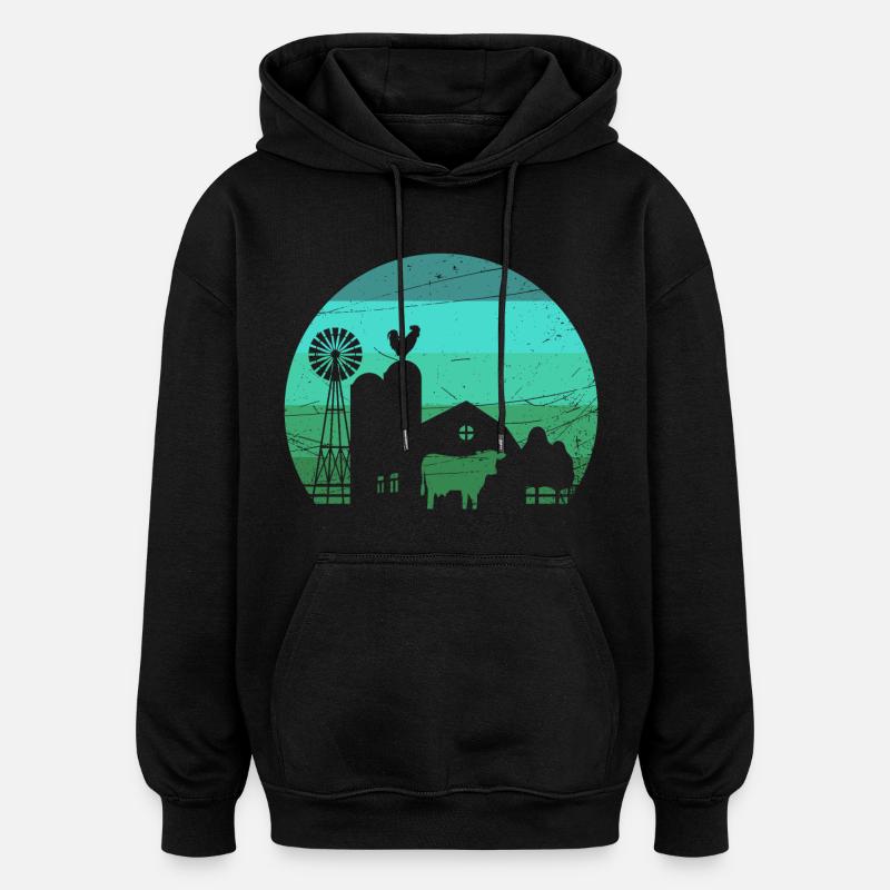 Ferme Ferme Agricole Grange - Desig - Sweat à capuche oversize unisexe - noir