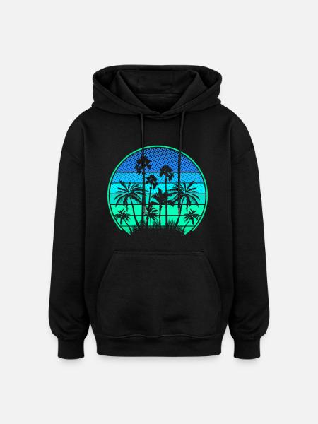 Palm Island - Oversized Unisex Hoodie - black