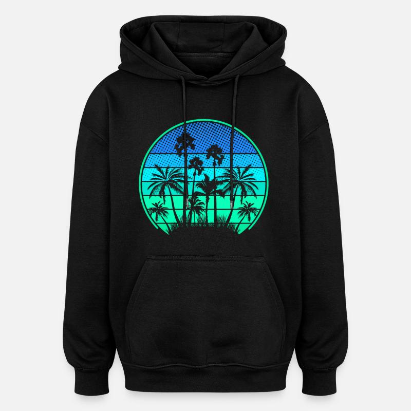 Île Palm - Sweat à capuche oversize unisexe - noir