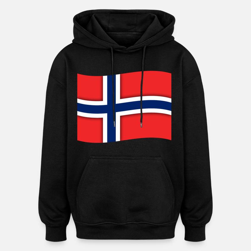 Norvège - Design - Sweat à capuche oversize unisexe - noir