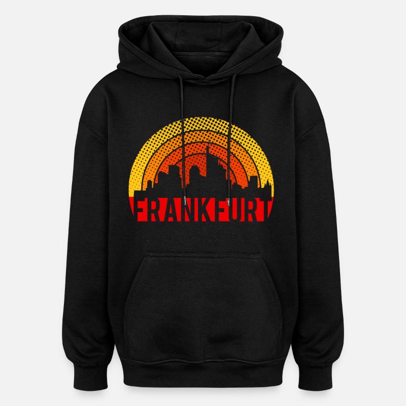 Skyline Francfort - Sweat à capuche oversize unisexe - noir