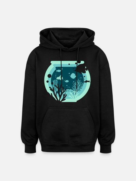 Aquarium - Aquatics - Oversized Unisex Hoodie - black