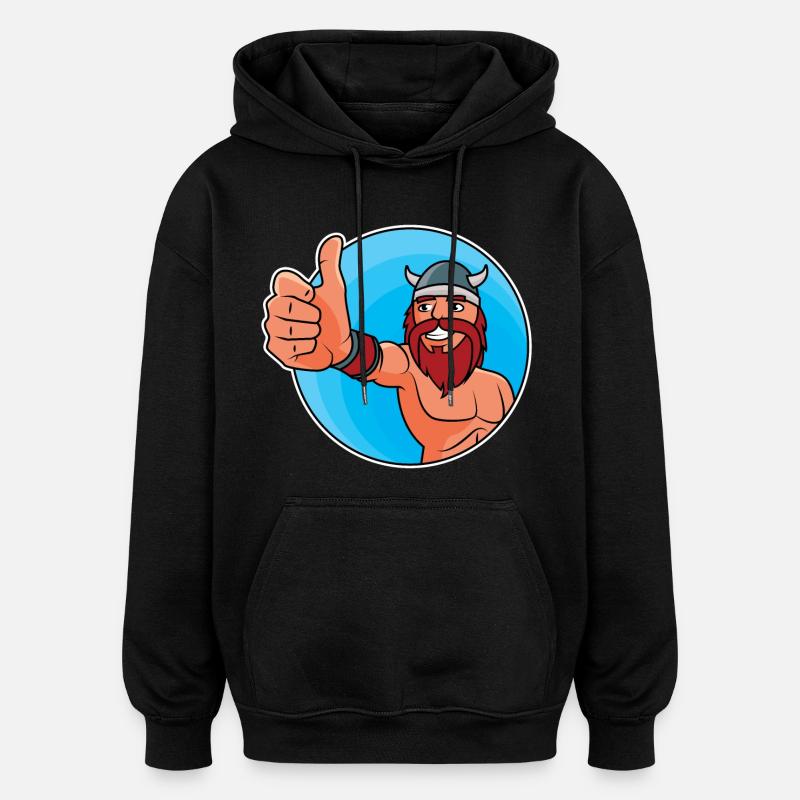 Vikings - pouce levé - Sweat à capuche oversize unisexe - noir