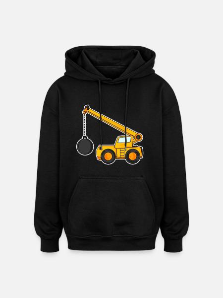 Demolition crane for children - Oversized Unisex Hoodie - black