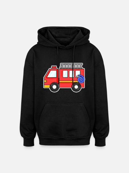 Fire truck - Oversized Unisex Hoodie - black