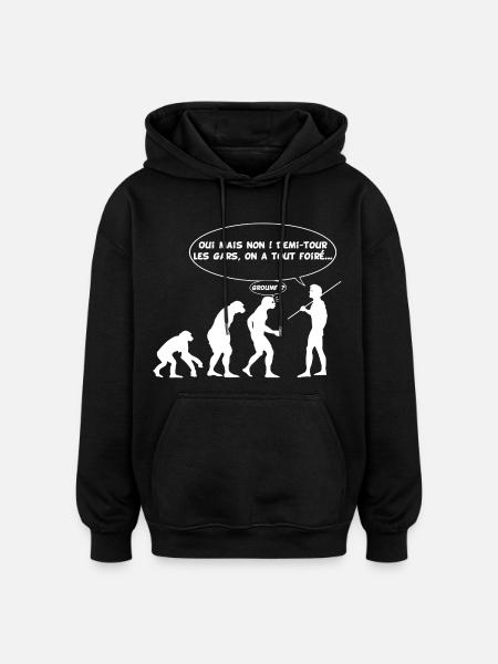 évolution inversée - Sweat à capuche oversize unisexe - noir