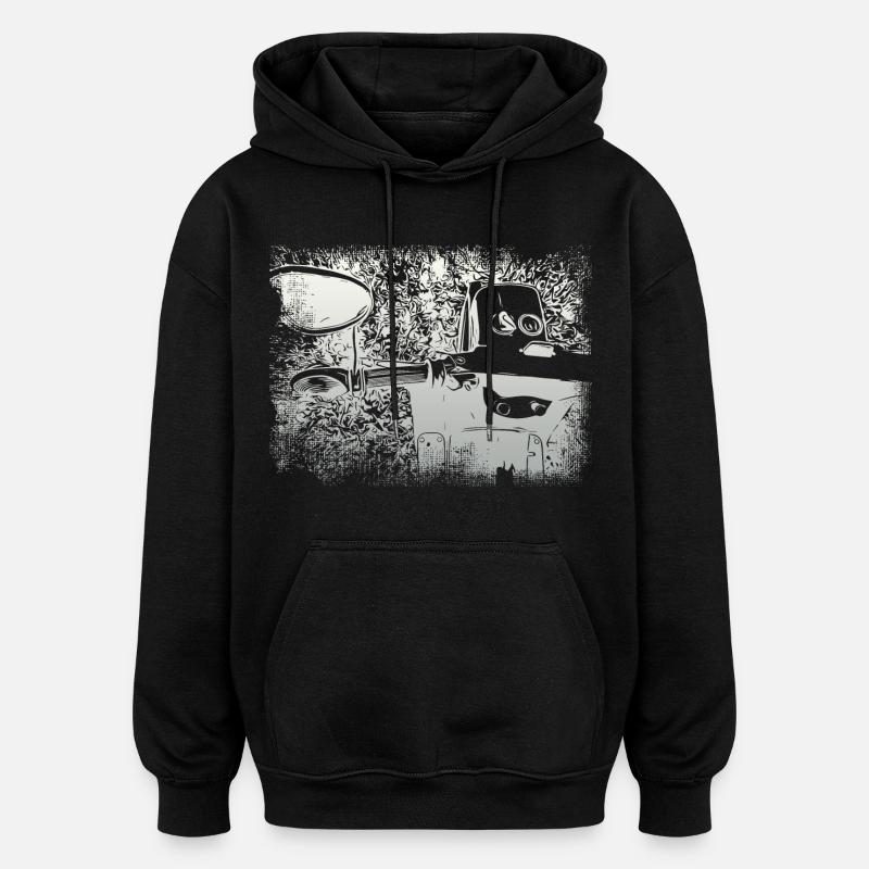 Hirondelle simson KR51 - Sweat à capuche oversize unisexe - noir