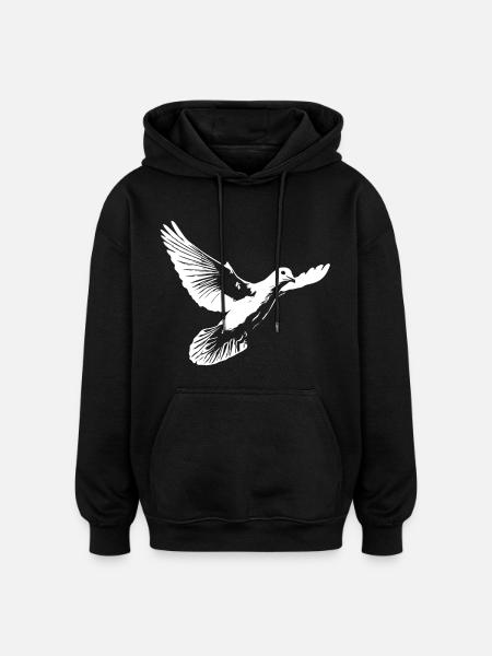 Wunderschöne weisse Taube - Oversized Unisex Hoodie - Schwarz