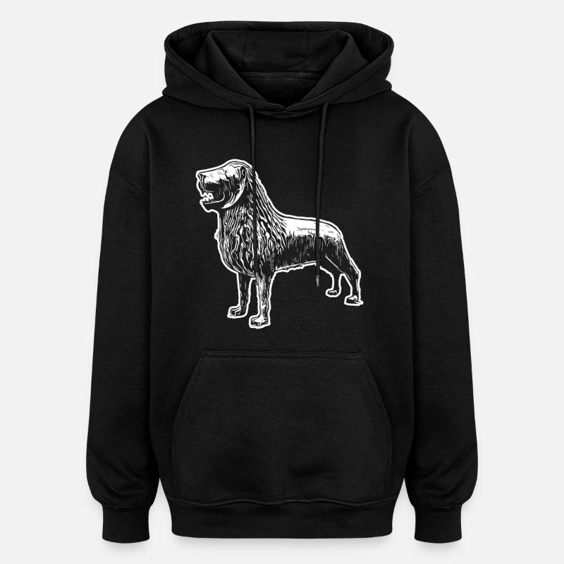 Brunswick Lion - Sweat à capuche oversize unisexe - noir