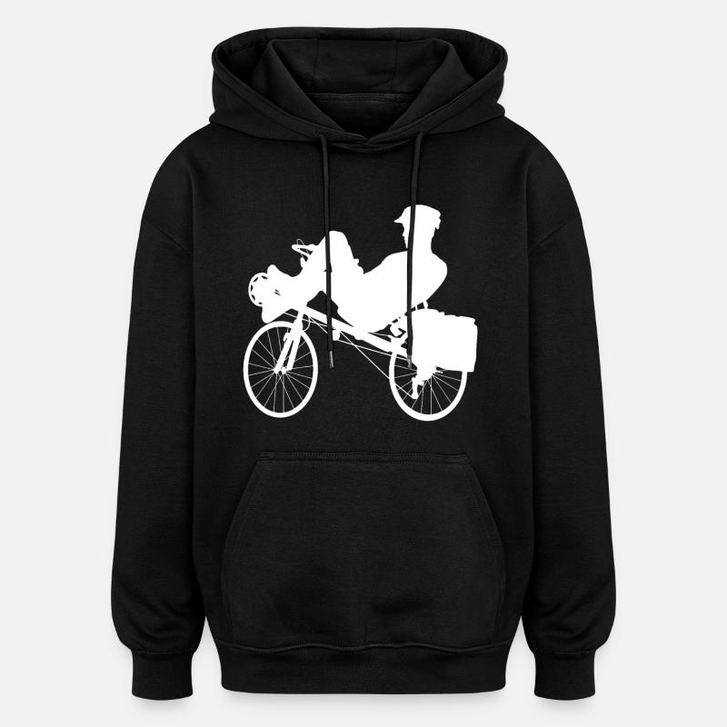 couché blanc - Sweat à capuche oversize unisexe - noir