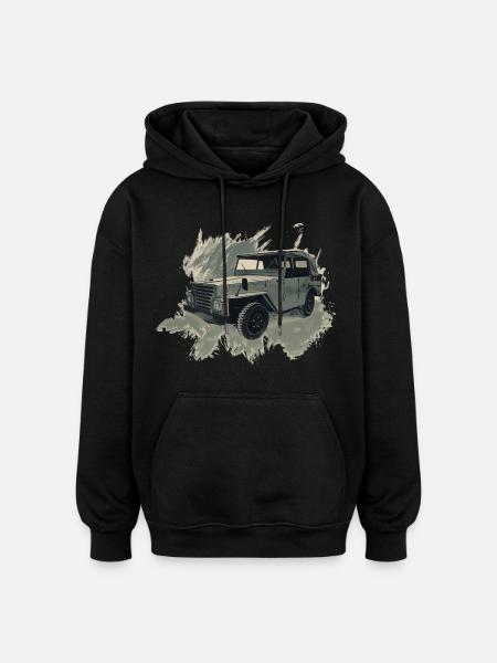 P-2-M - Sweat à capuche oversize unisexe - noir