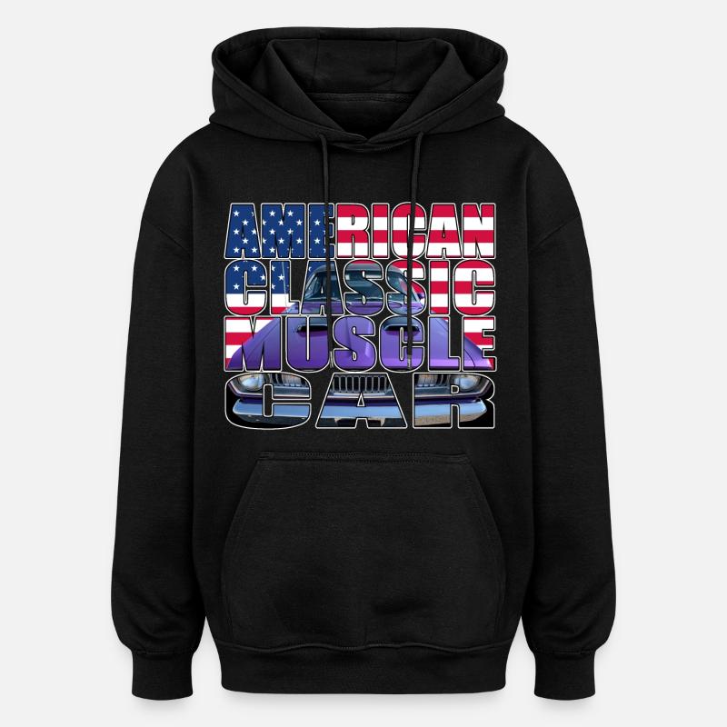 American Classic Muscle Car Script R6Z - Sweat à capuche oversize unisexe - noir