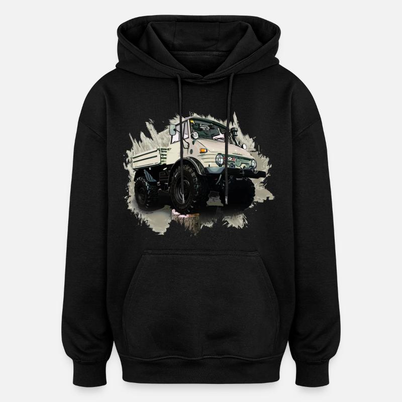 Unimog Oldi - Sweat à capuche oversize unisexe - noir