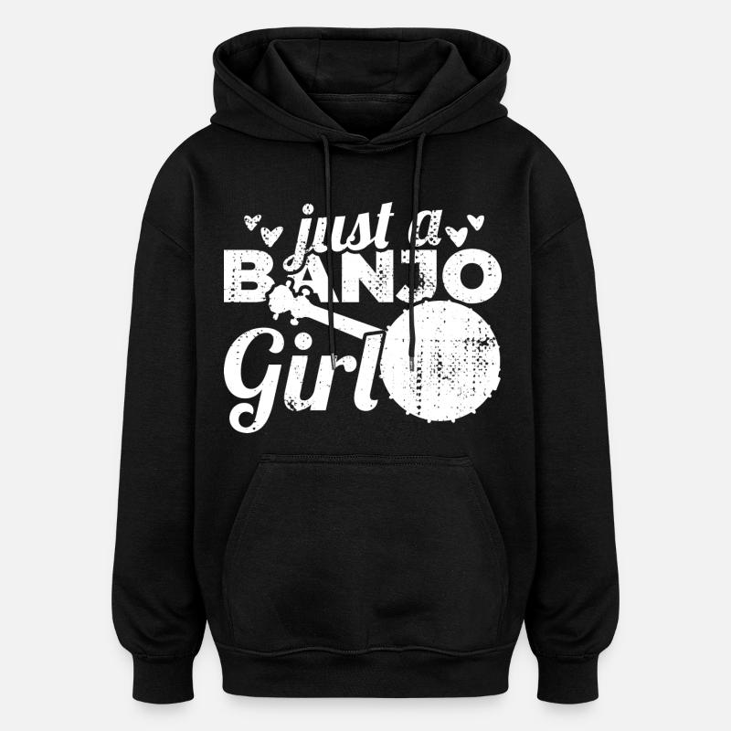 Juste une fille de banjo - Sweat à capuche oversize unisexe - noir
