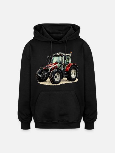 Tracteur - Sweat à capuche oversize unisexe - noir