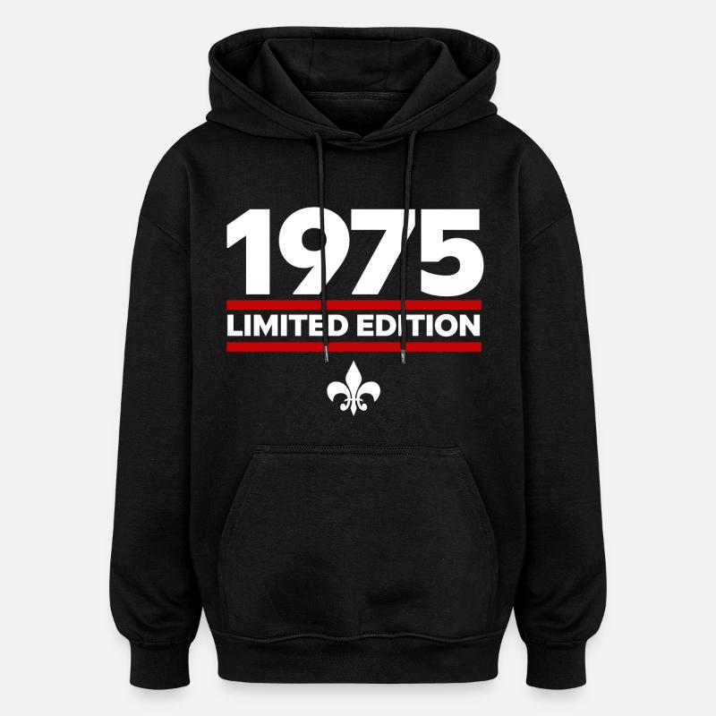 Édition limitée de 1975 - Sweat à capuche oversize unisexe - noir