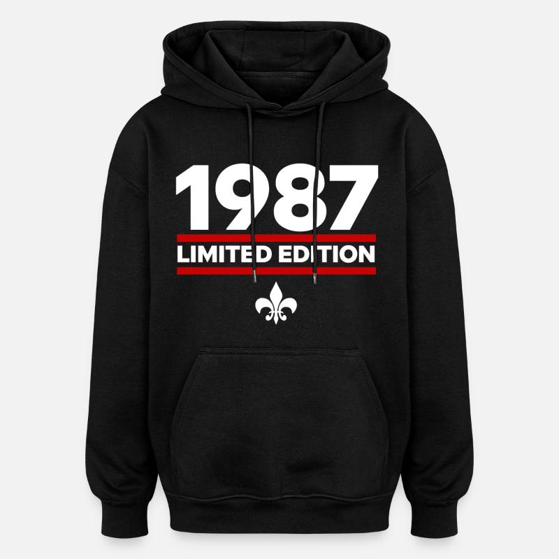 Édition limitée de 1987 - Sweat à capuche oversize unisexe - noir