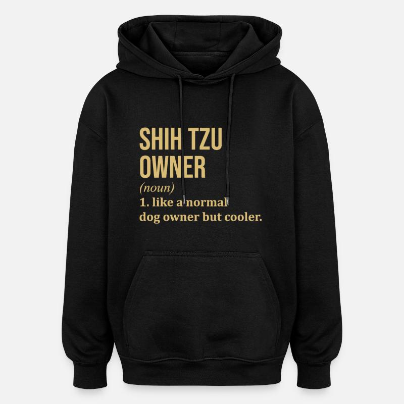 Shih Tzu - Sweat à capuche oversize unisexe - noir