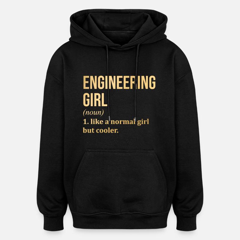 Engineer - Oversized Unisex Hoodie - black