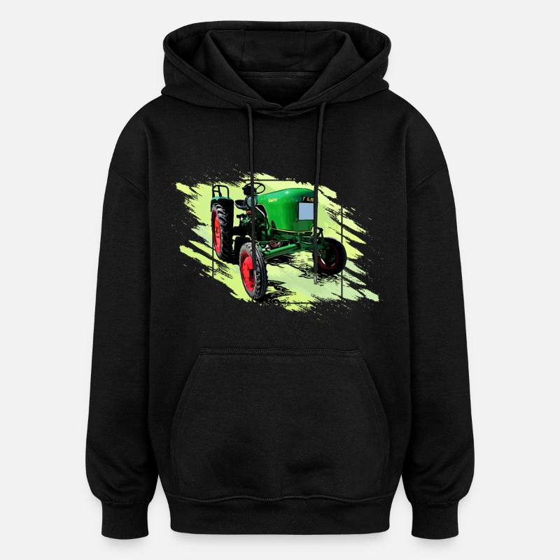 Dieselross F12 Oldtimer Traktor - Oversized Unisex Hoodie - Schwarz