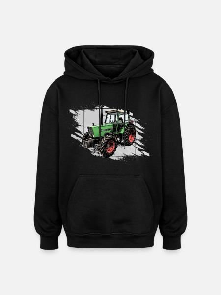 Tractor Farmer - Oversized Unisex Hoodie - black