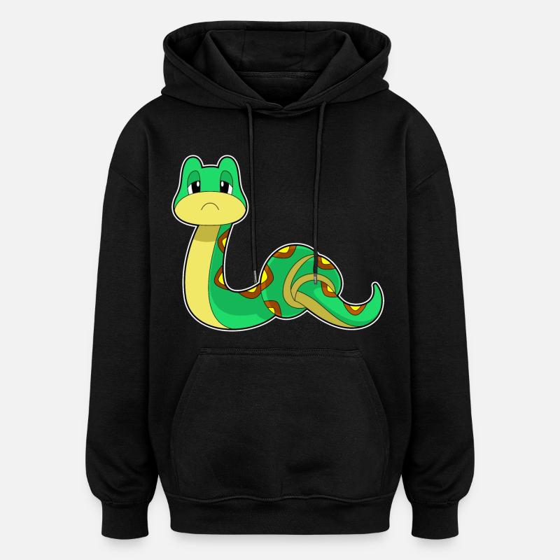 Schlange mit Knoten - Oversized Unisex Hoodie - Schwarz