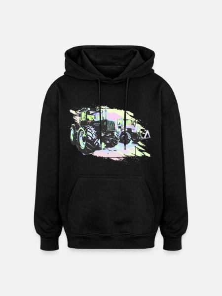 Old tractors - Oversized Unisex Hoodie - black