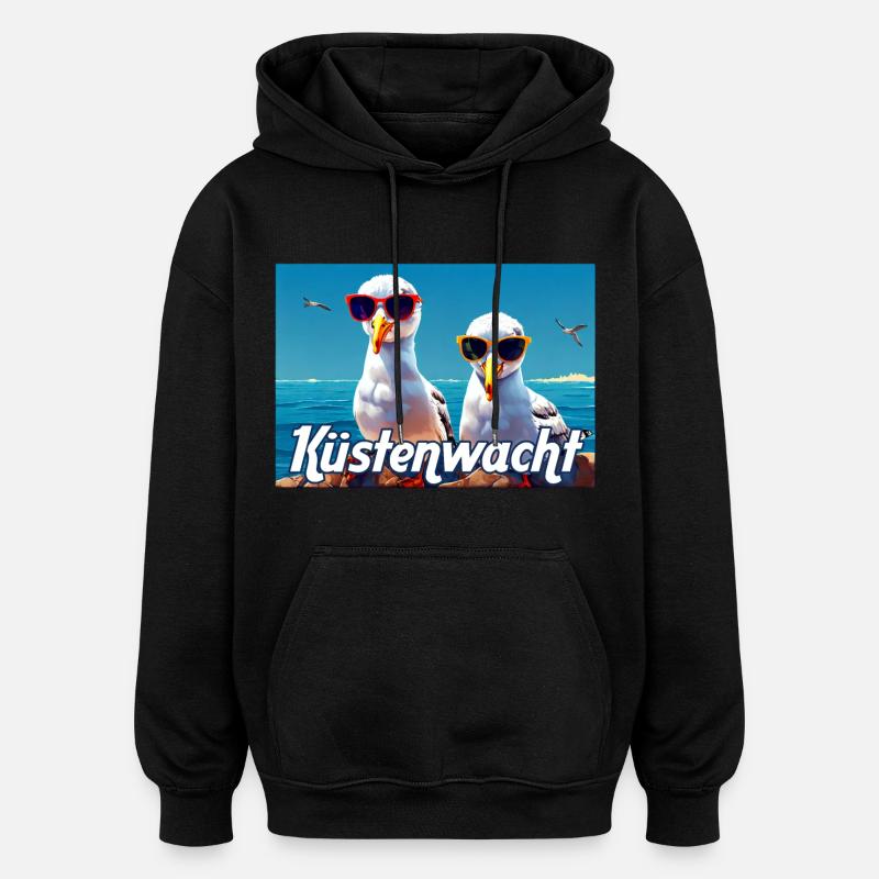 Garde-côtes Seagulls - Sweat à capuche oversize unisexe - noir