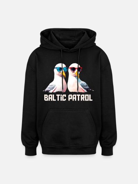Baltic Patrol Seagulls - Oversized Unisex Hoodie - black