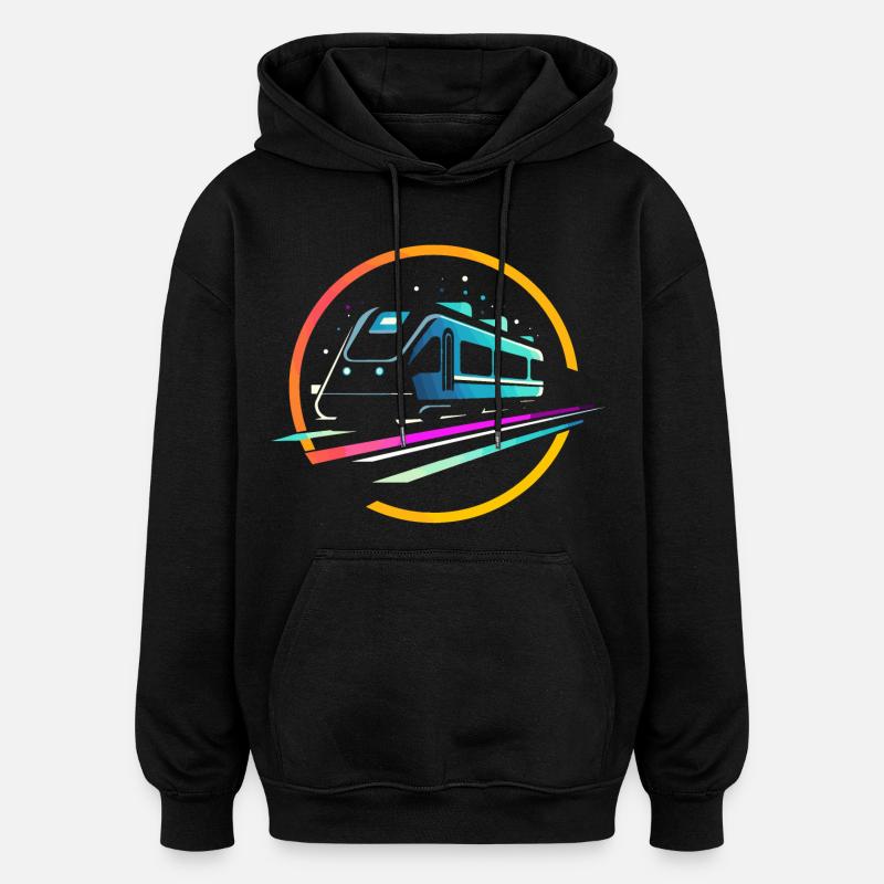 Train Comic - Oversized Unisex Hoodie - black