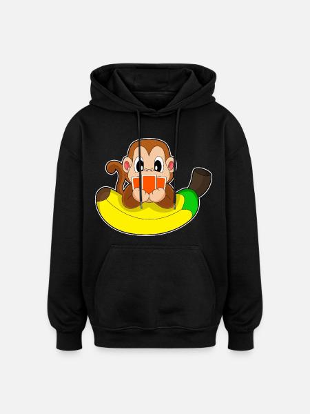 Affe Poker Pokerkarten - Oversized Unisex Hoodie - Schwarz
